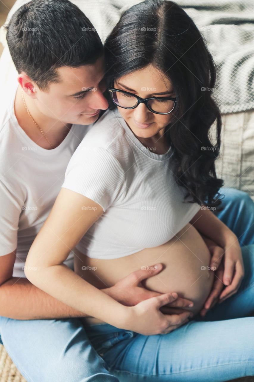 Pregnancy. Couple fall in love