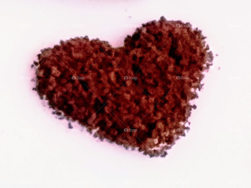 Heart Made by Instant Coffee Crystals
