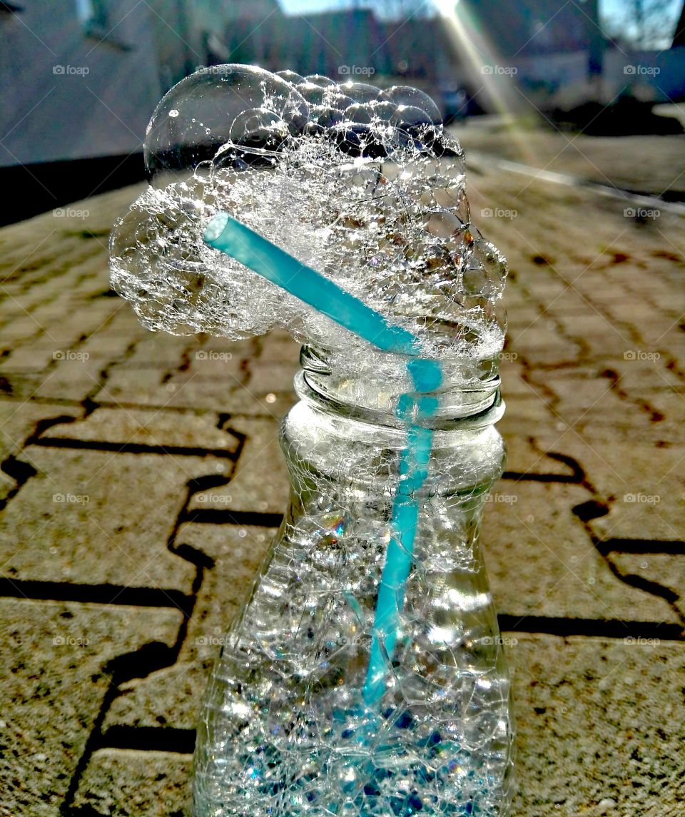 bubbles in a bottle