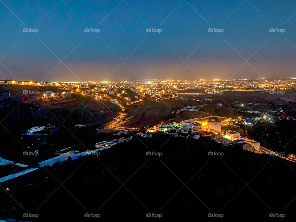 Cityscape of a Canary islands during night 