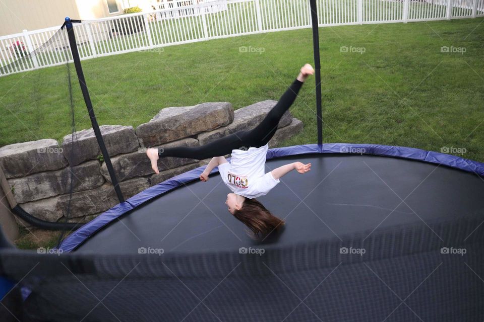 Ariel on trampoline