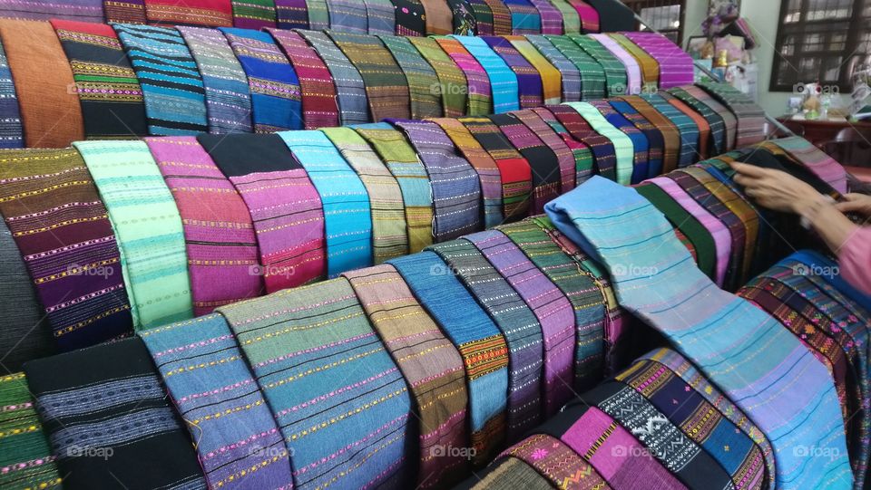 Thai Fabric #traditional #frabric #handmade #ethnic #clothe colorful #wooven
