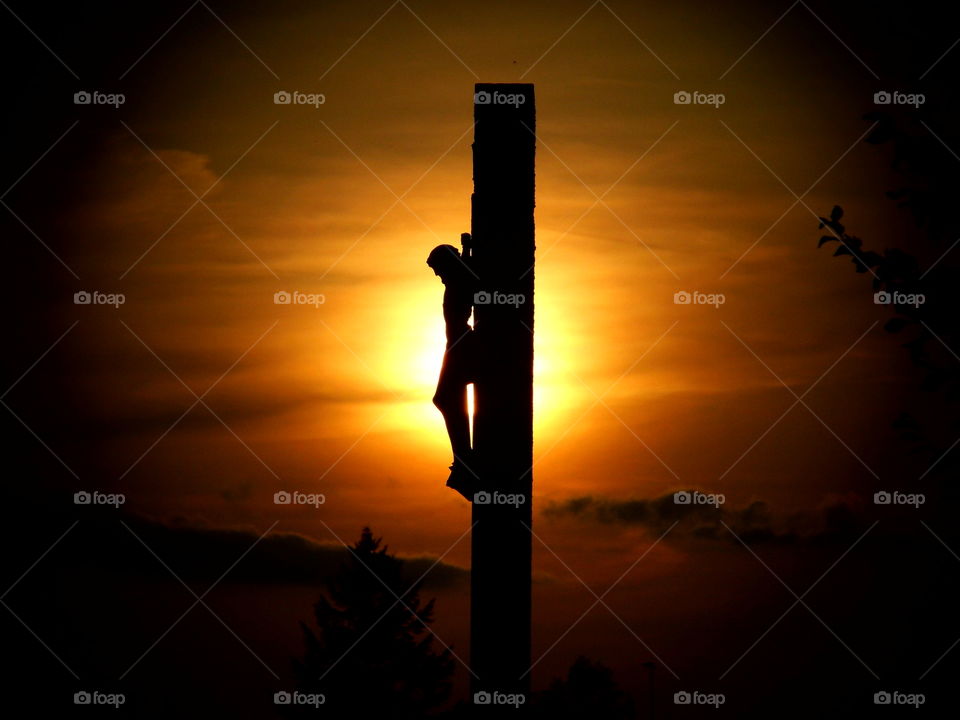 amazing sunset in the evening