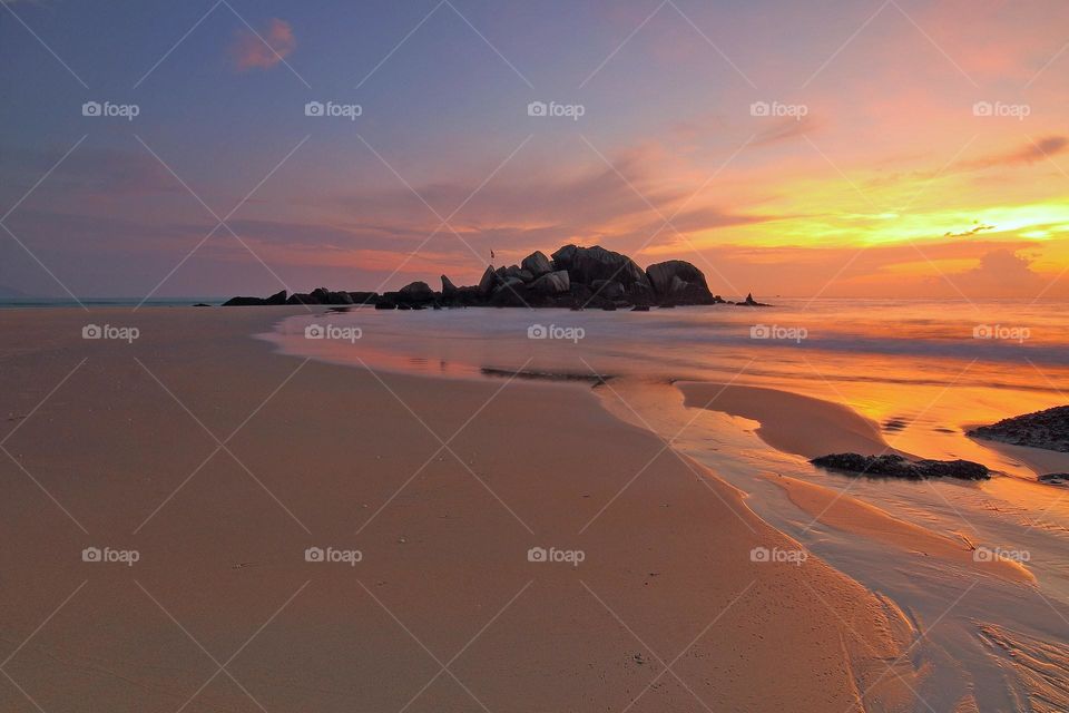 beautiful landscape with sunset