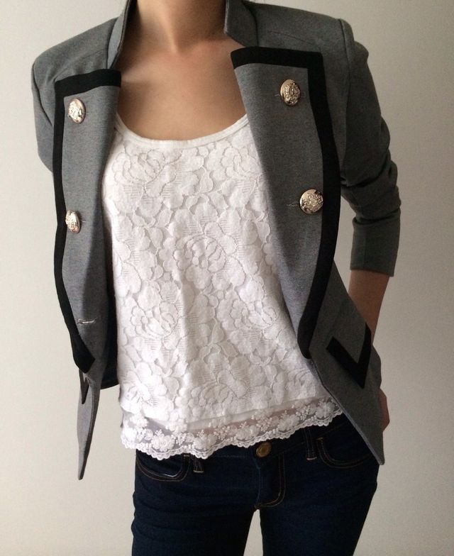 Grey Contrast Blazer