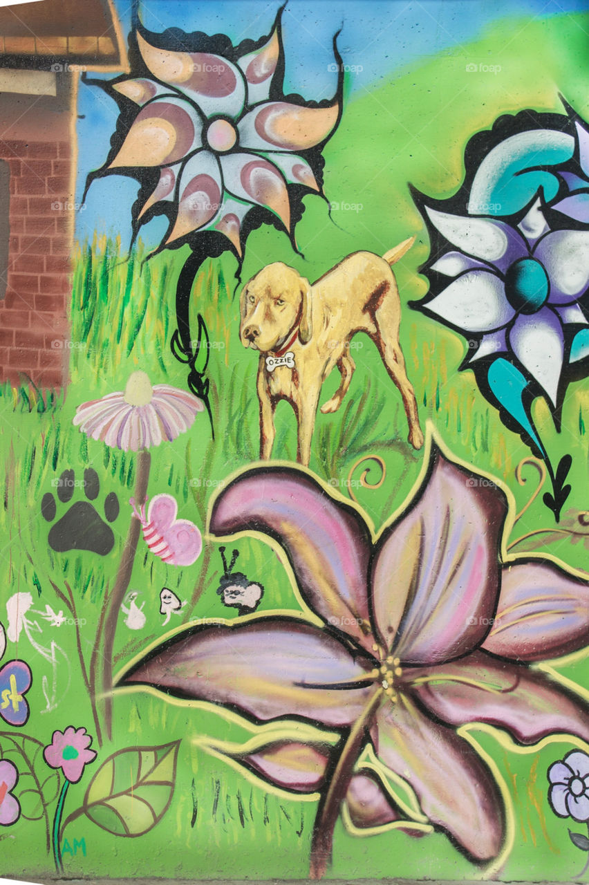 Dog park graffiti