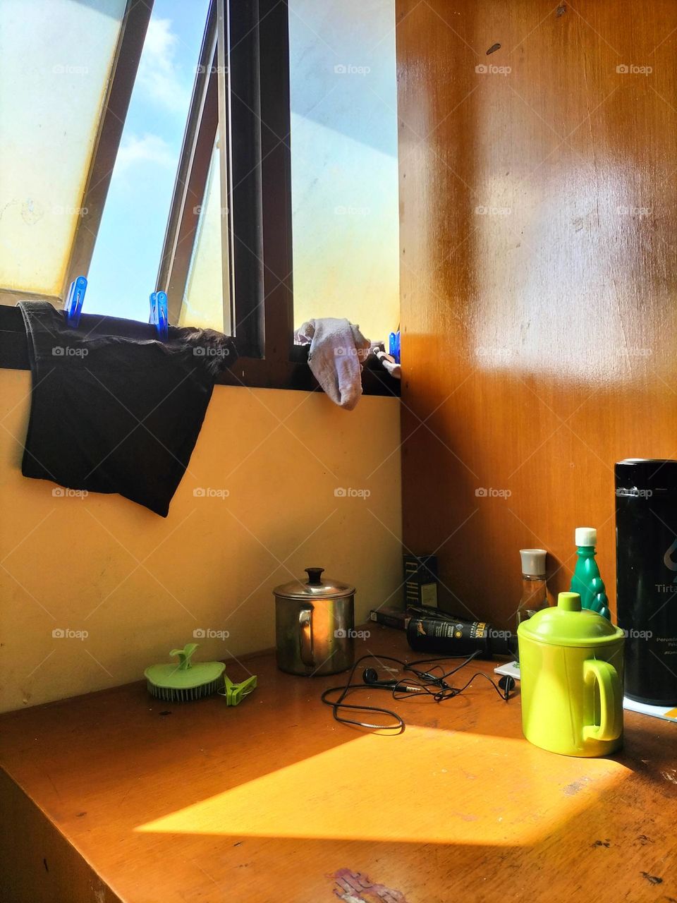 Window image in the morning for background