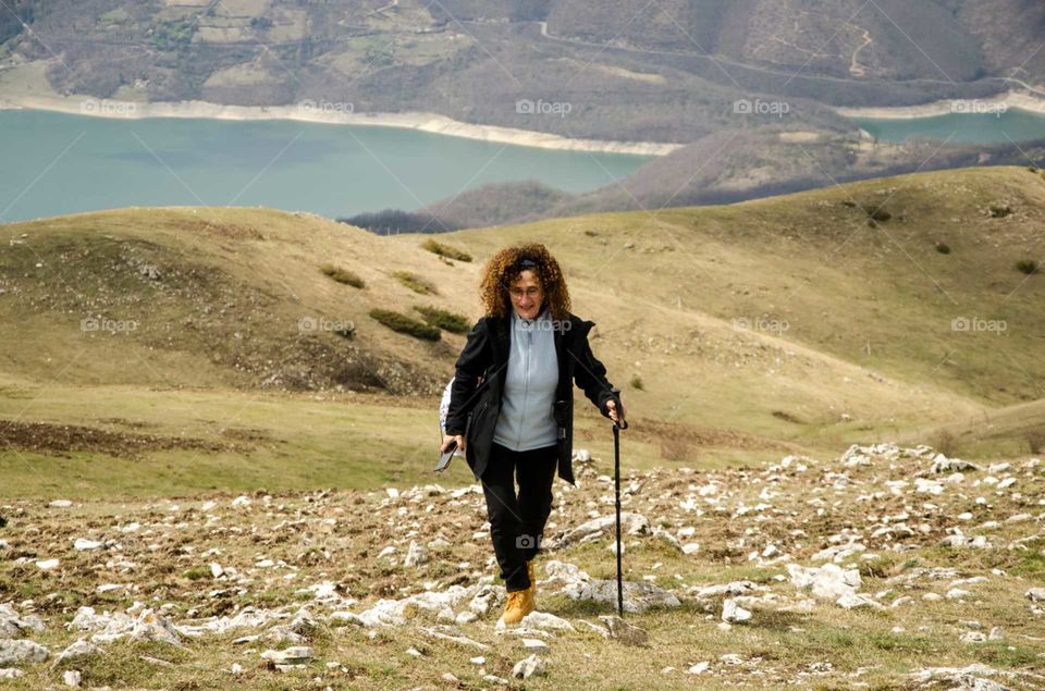 Walking to the mountain