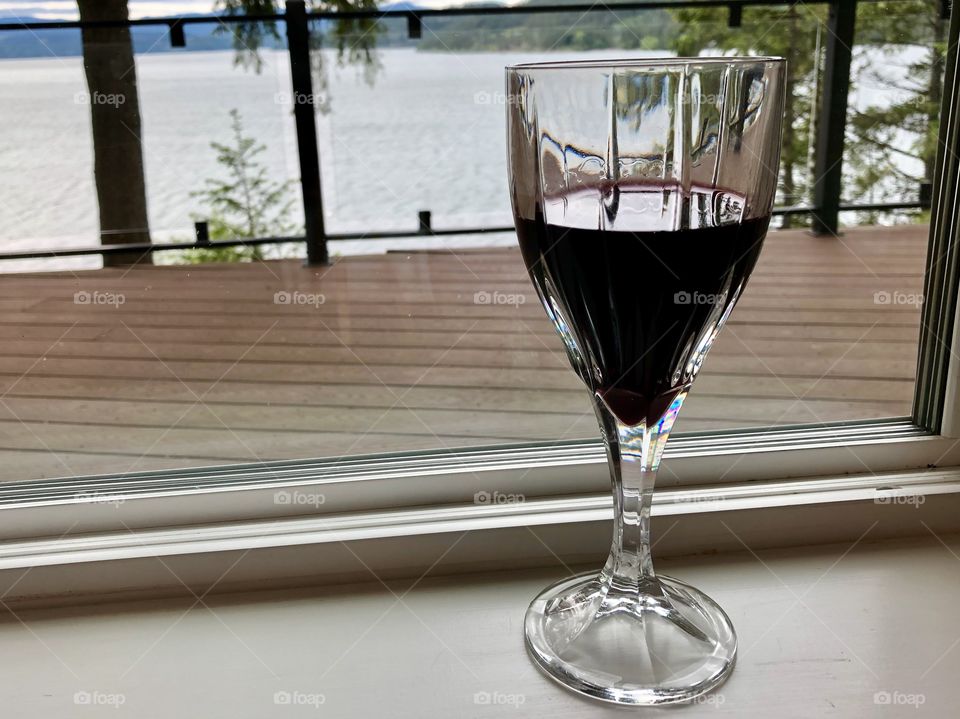 Crystal glass of red wine 