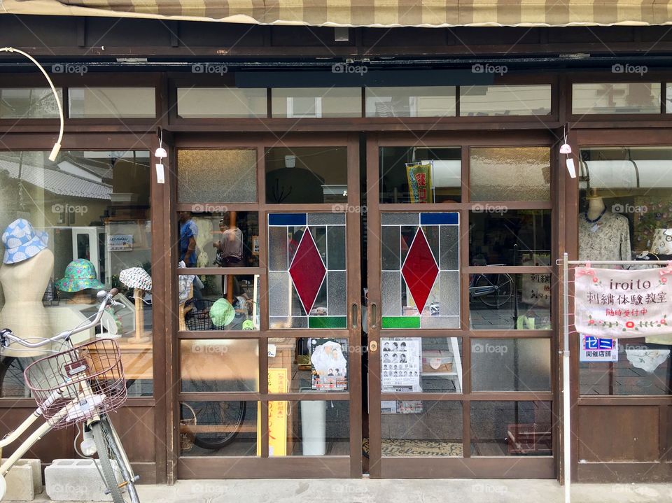 The front of an old handicraft store in Japan