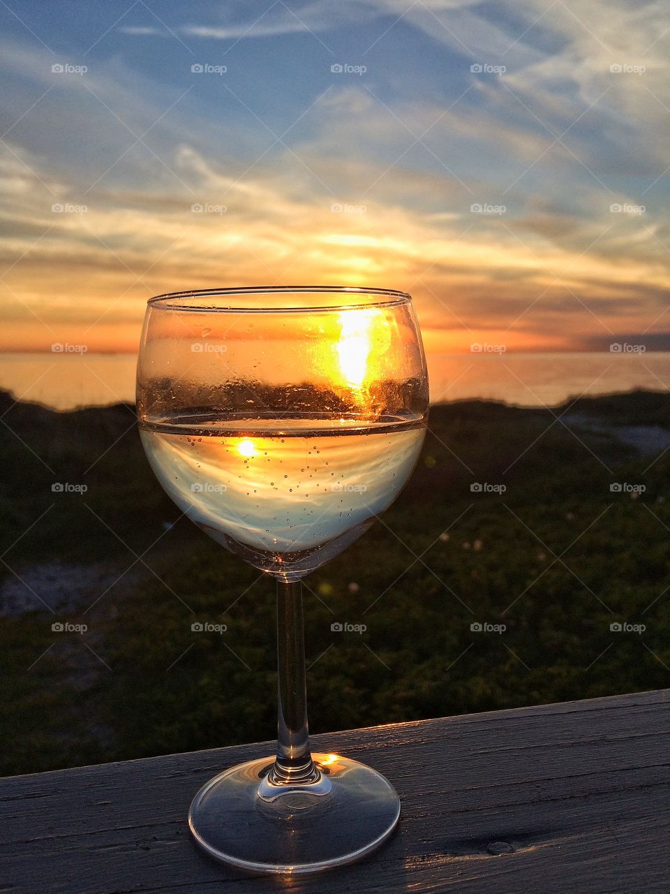 Glass in sunset 