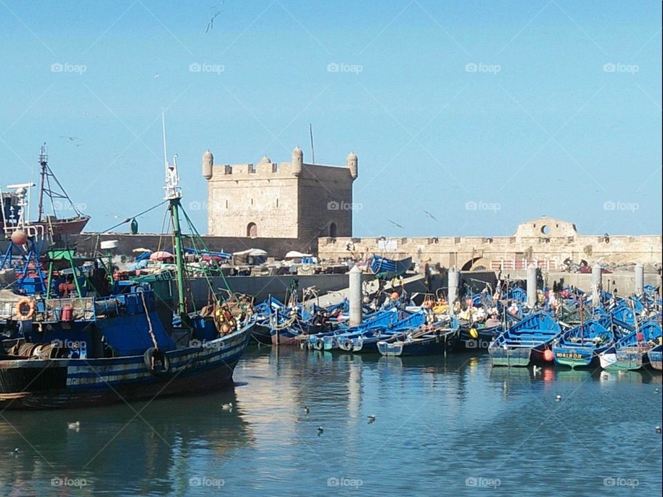 Beautiful harbor of Essaouira city in morocco