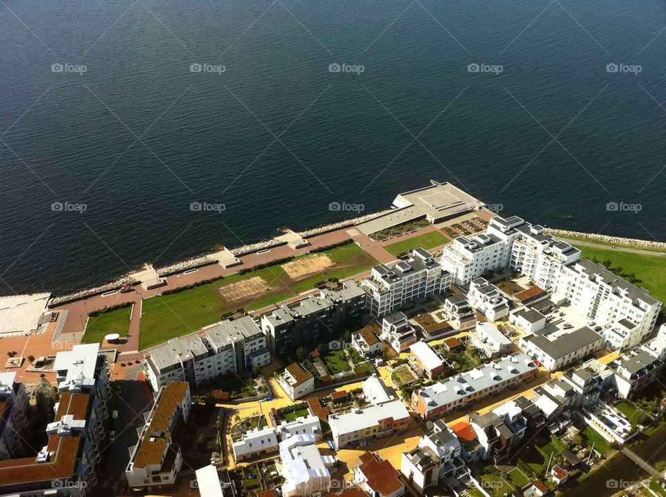 Malmö Sweden. View from the 52nd floor at Turning Torso, a building by the famous Spanish architect Calatrava.