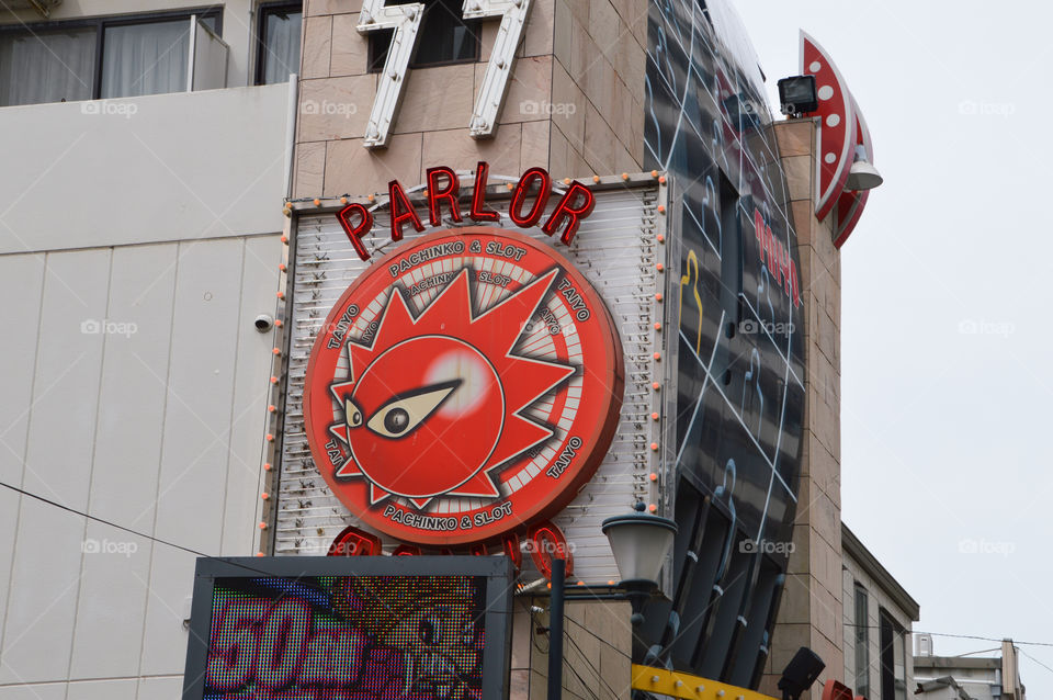 Pachinko Sign In Hiroshima Japan