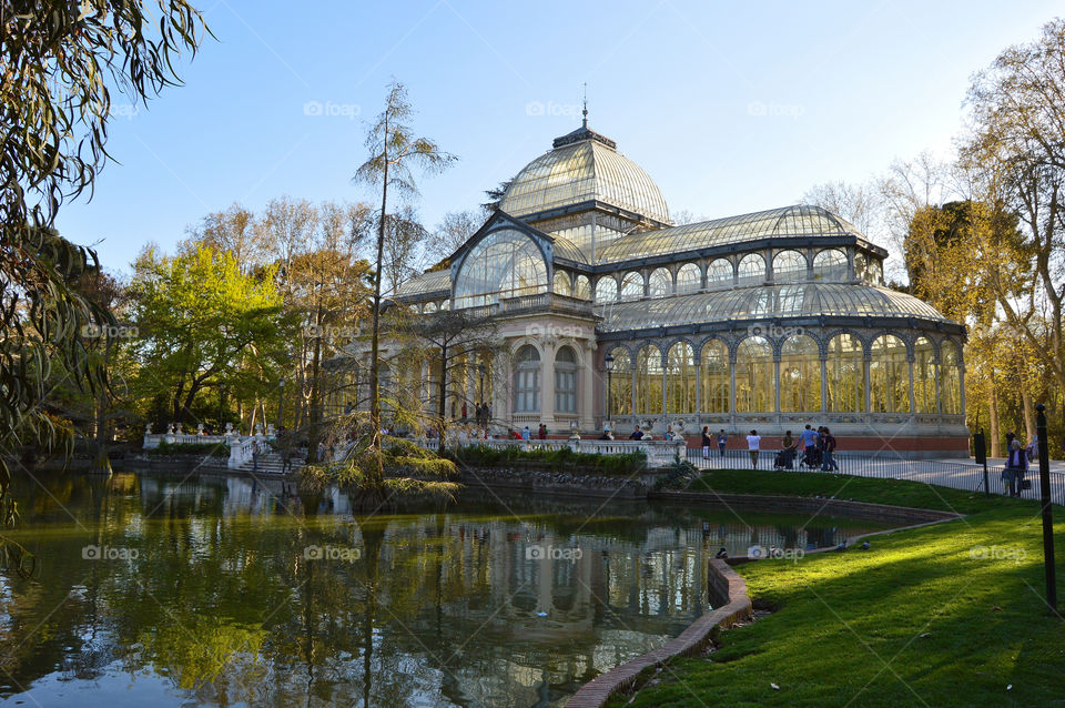 Crystal Palace at Buen Retiro Park in Madrid, Spain.