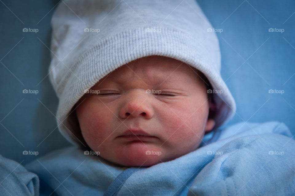 Portrait of a newborn baby.