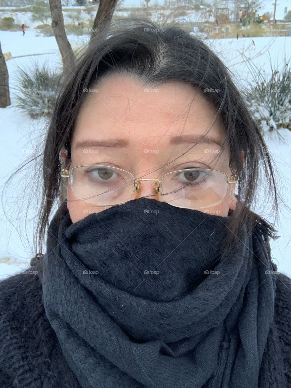 Black Scarf For a Colder Afternoon in The Park 