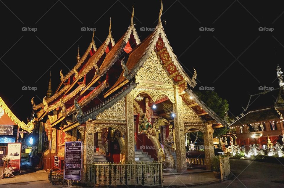 Main temple in the Wat Sri Suphan complex, Chiang Mai 