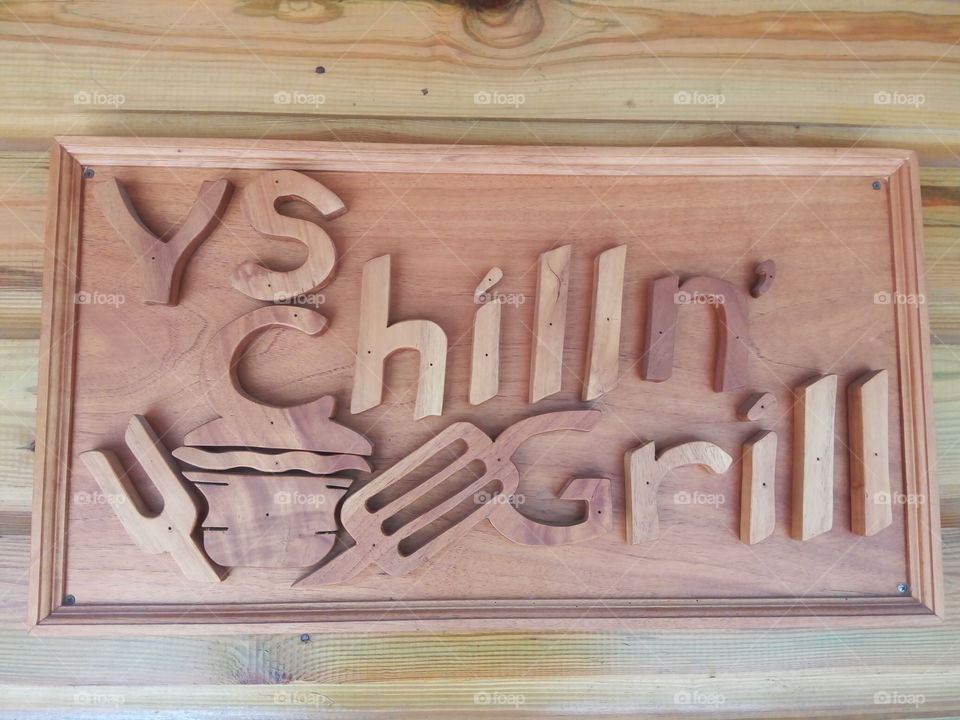 wood signage