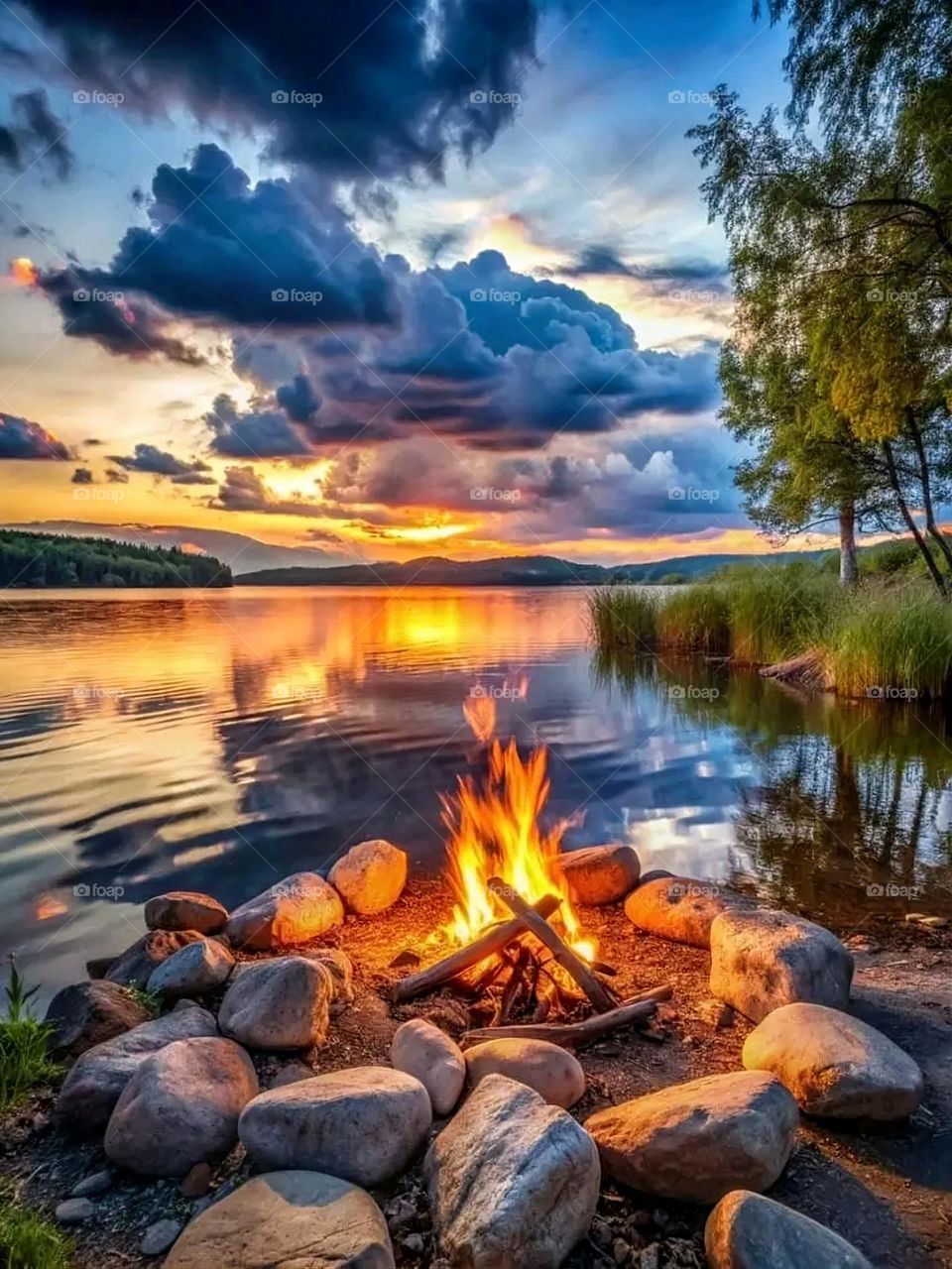 A very beautiful picture, and there is no better picture than it. There is no better picture of green herbs and colorful, red and white roses than it. Glory be to God, the natural and picturesque view, and there is no more