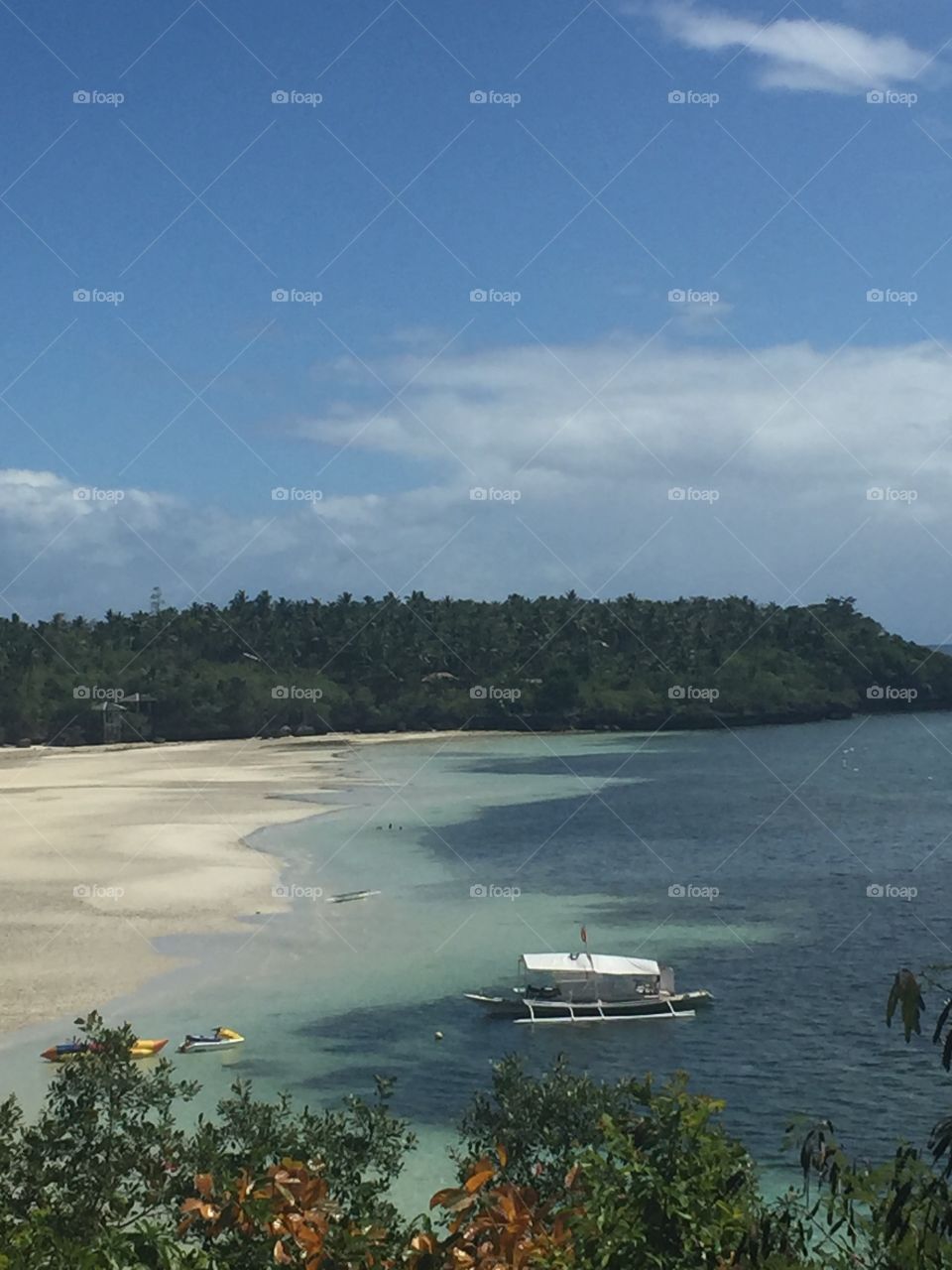 Boat moored at Philippines camotes island