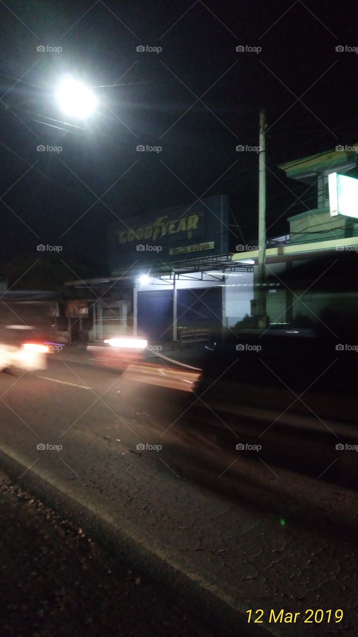 speed lightning on road