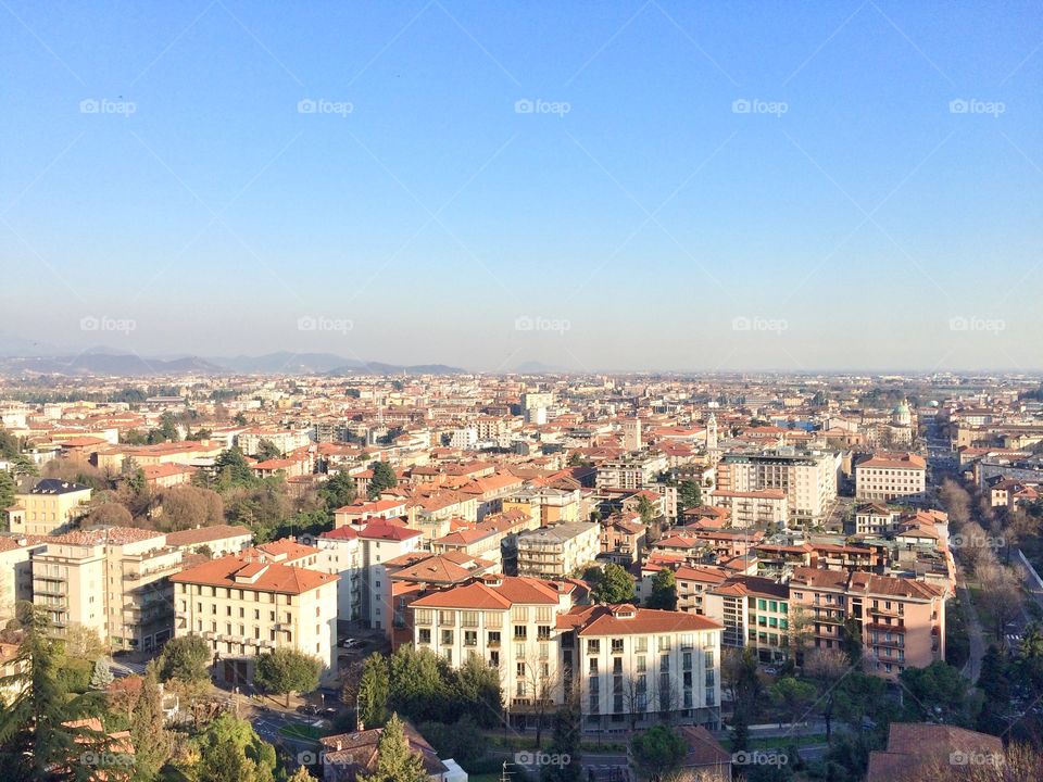 Bergamo, Italy from the clock tower 