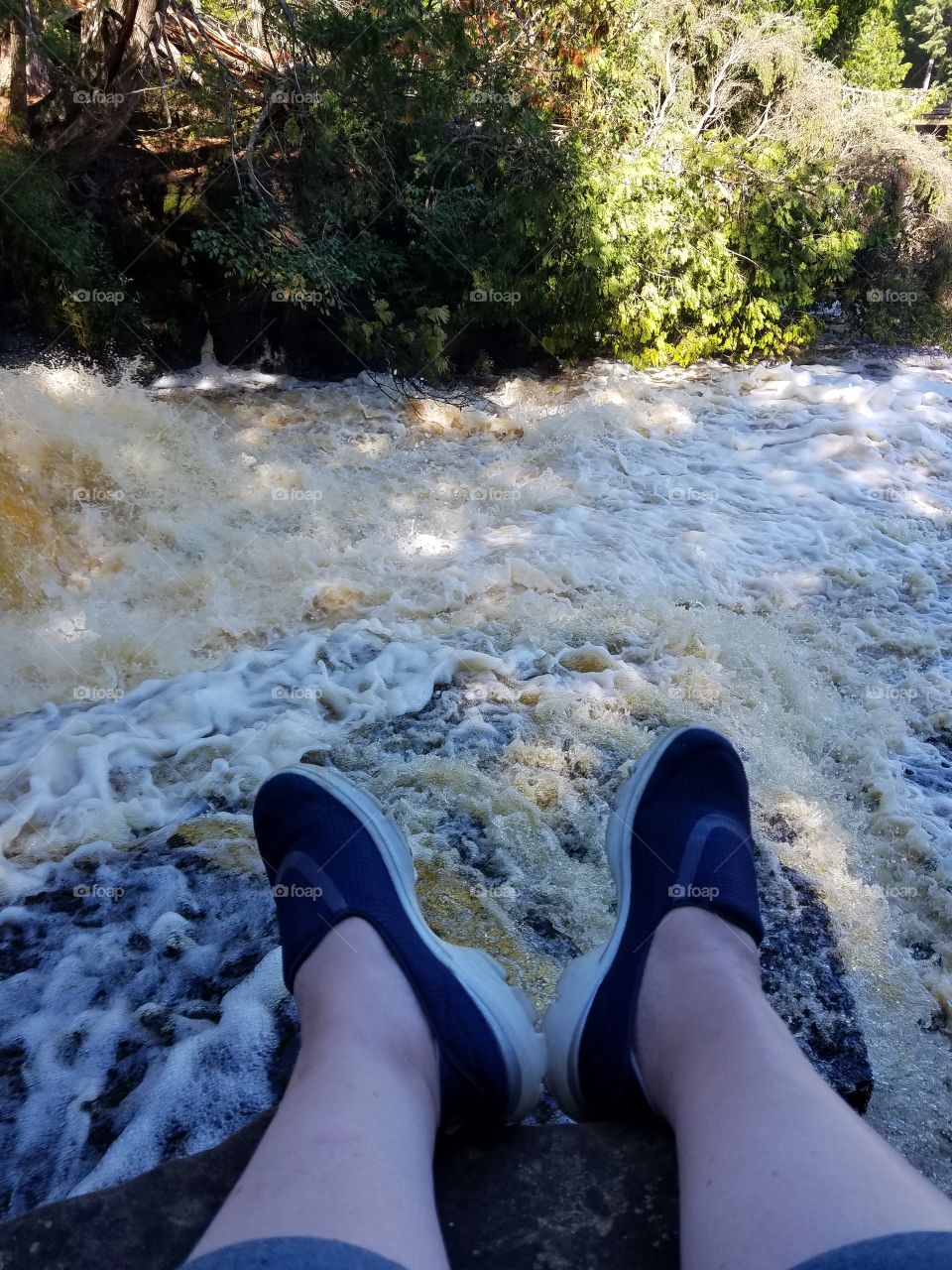 Relaxing by the waterfall