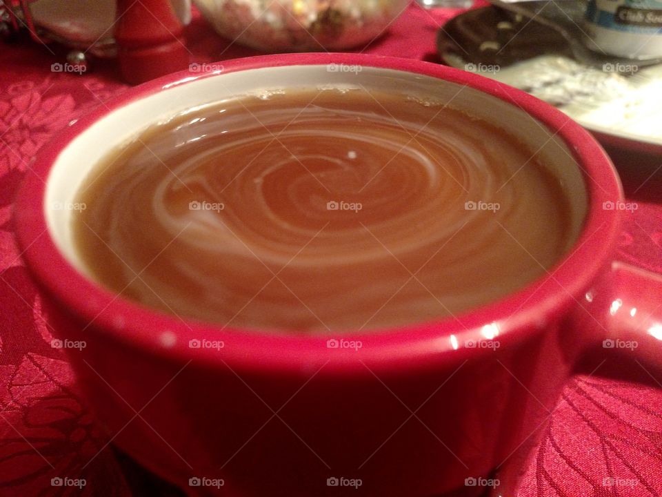 Swirled coffee.