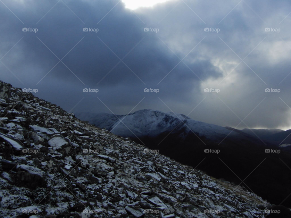 ben nevis scitland snow mountain clouds by Forest1213