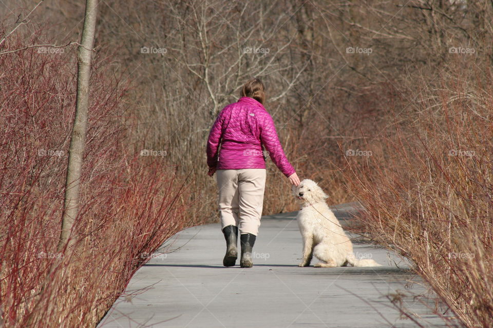 lady with her dog