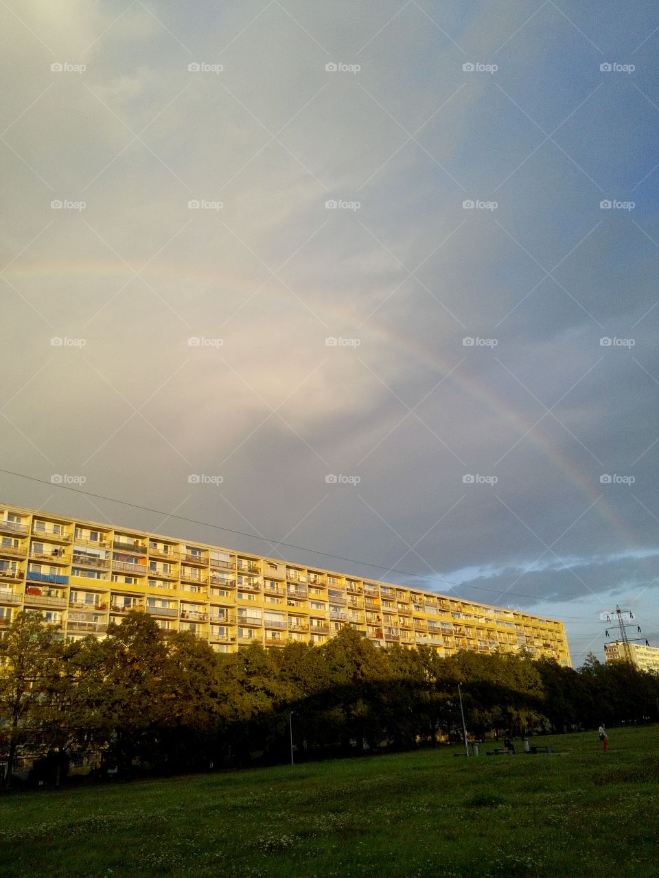 Sky, Landscape, No Person, Building, Rainbow