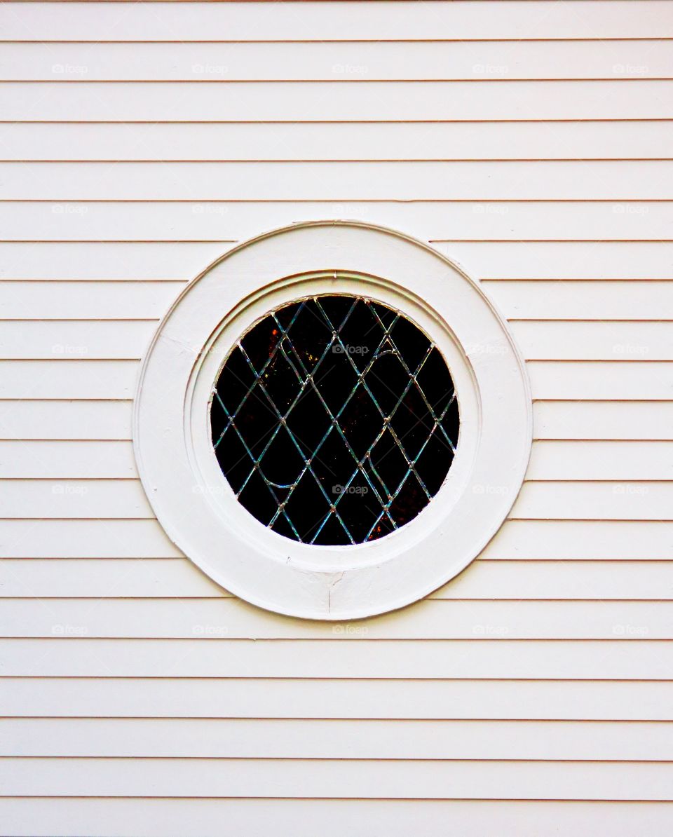 Circular window on wall