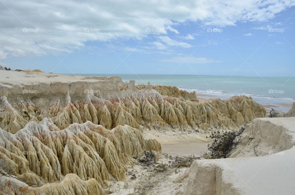 Natural Sand rocks near the sea . Ceara Brazil 