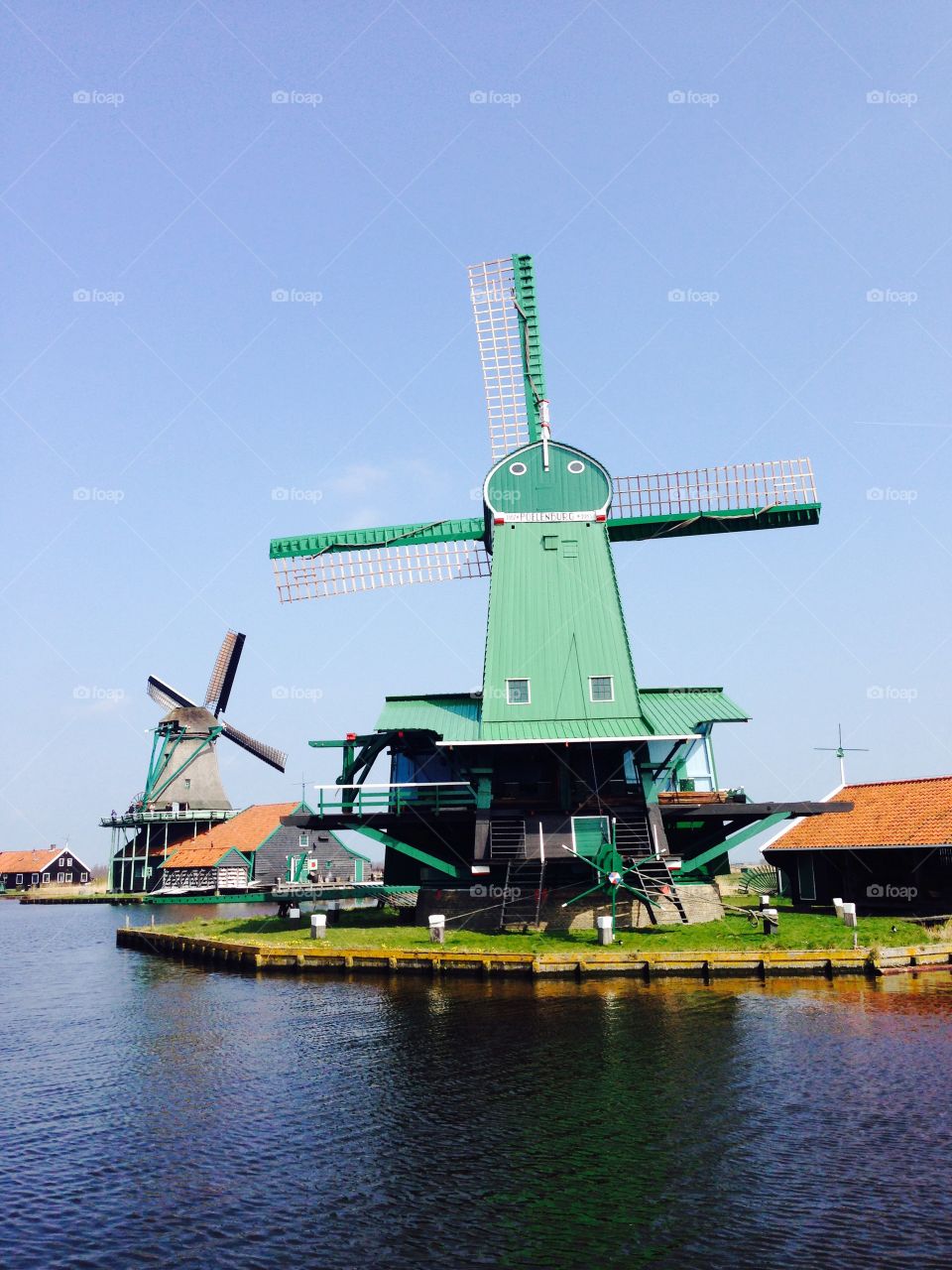 windmills in zaanse shans holland. windmills in zaanse shans holland