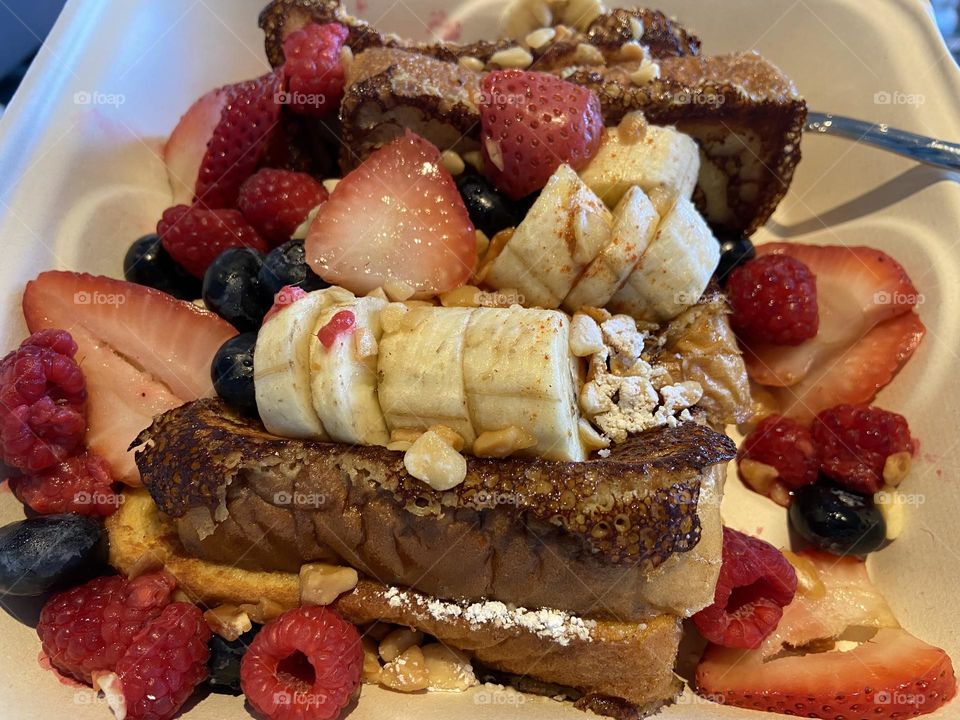 Loaded French toast with fruit