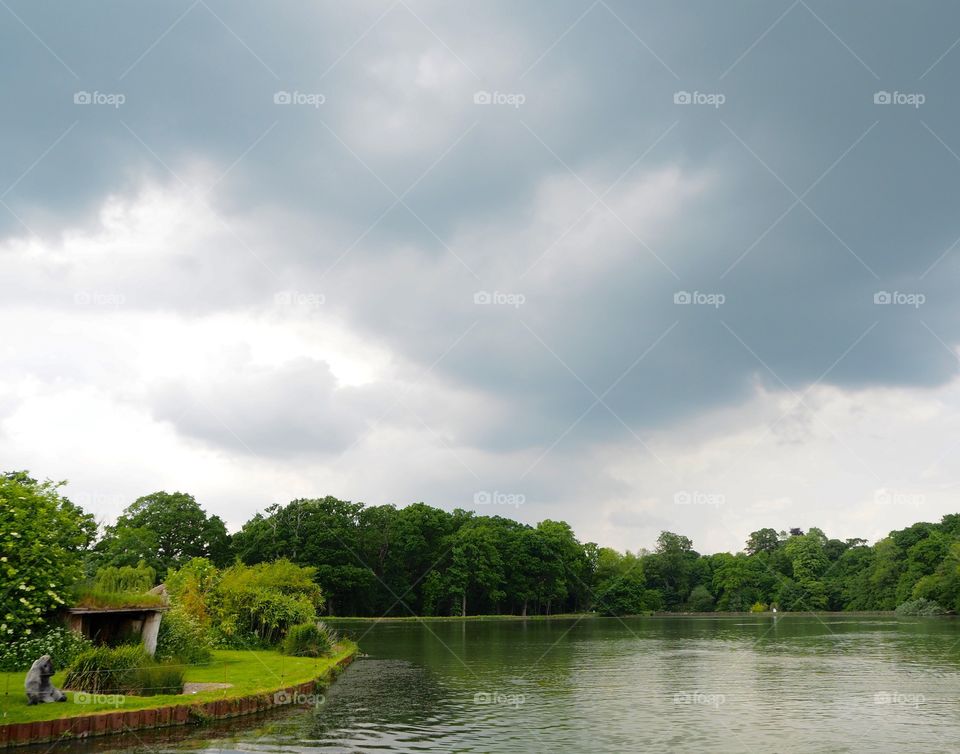 Longleat lake and gorilla island