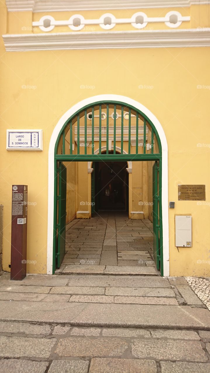 sto. Domingo church Macau door. located at the Sanmalo, the center of tourism of Macau