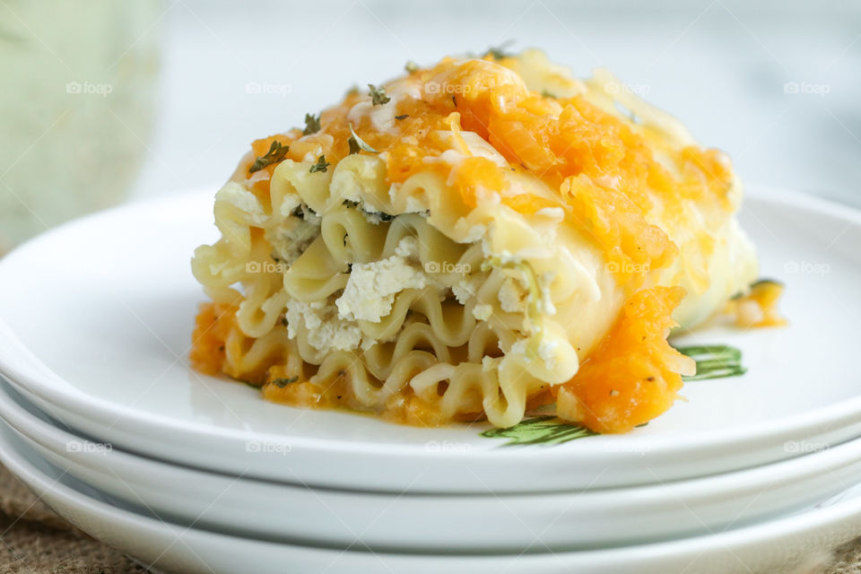 Butternut Squash Lasagna Roll Up