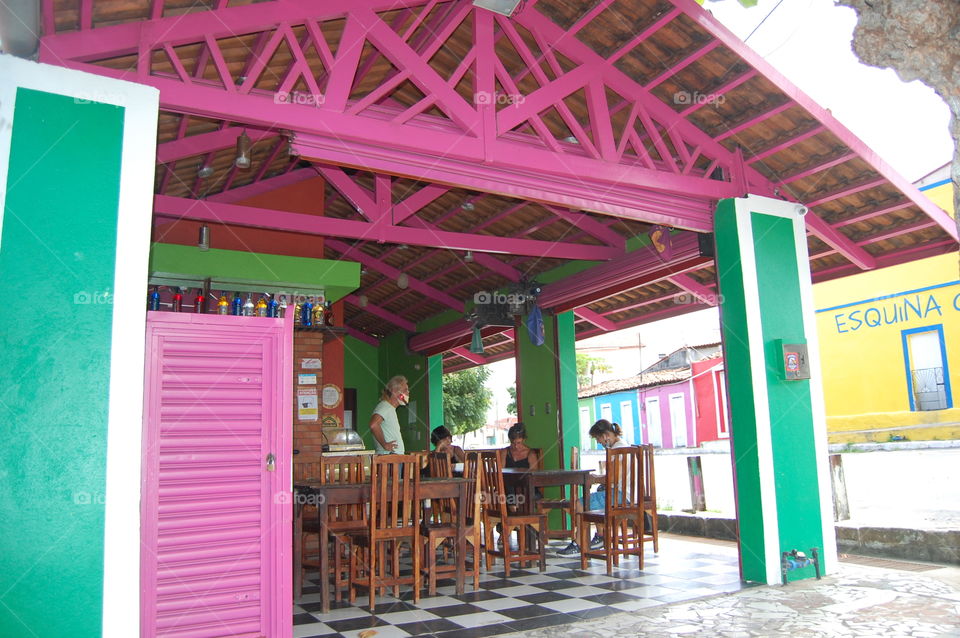 My family at restaurant 