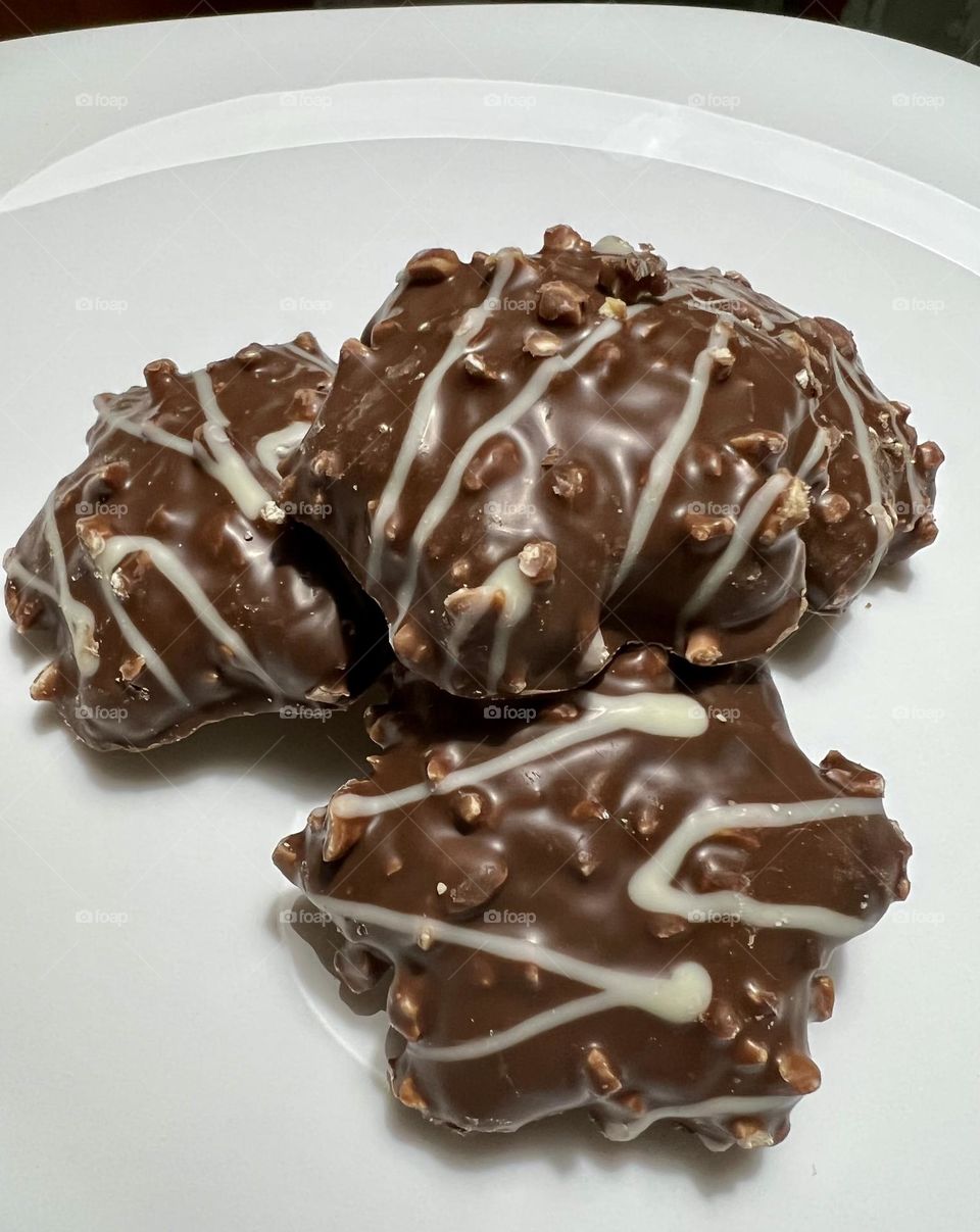 Cookies covered with chocolate 