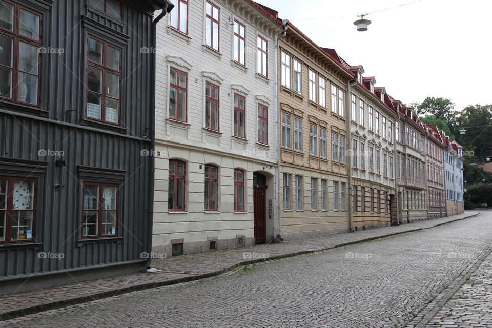 View of city street and building