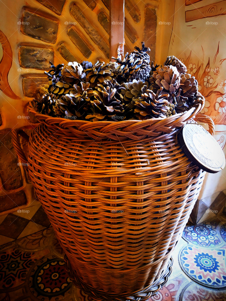 Pine cones basket
