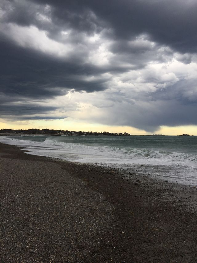 Beach, Water, Sea, Storm, Sunset