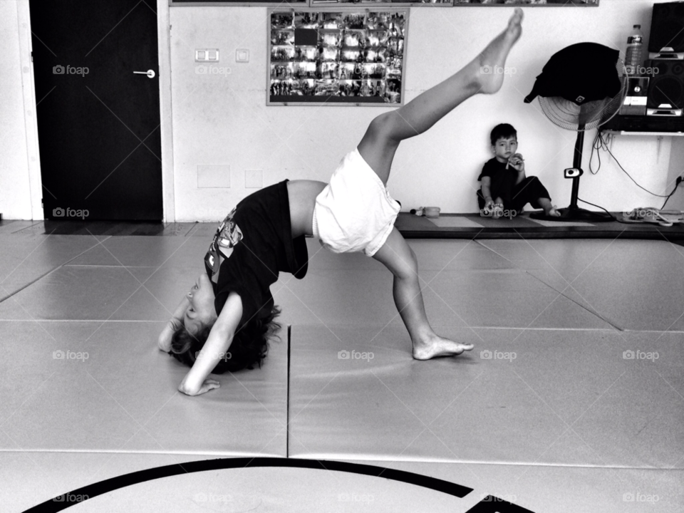 sport kid black and white capoeira by evanilsen