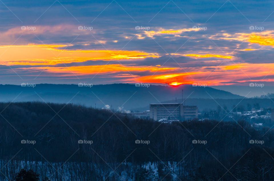 Nature landscape during sunset