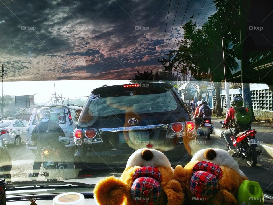 Behind the car scene.