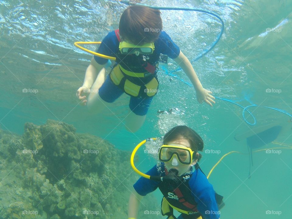 Boys Scuba Diving