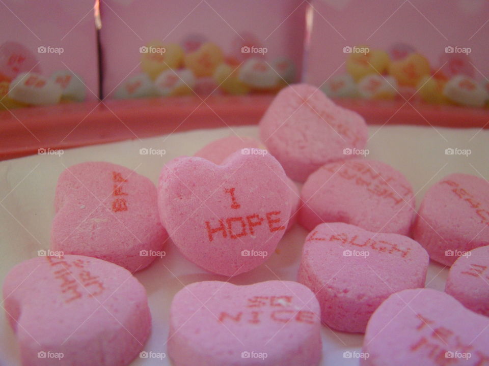 Pink candy hearts