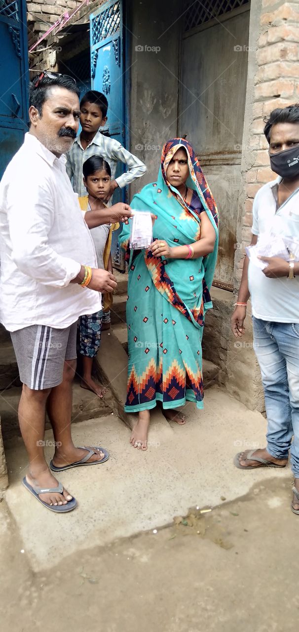 Distribution of Chakia Chandauli UP India Karona Kit